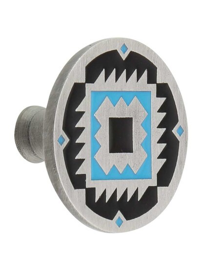 Southwest Treasure Knob in Ant Pewter/Turquoise.